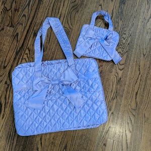 Quilted Overnight Tote Bag With Makeup Case